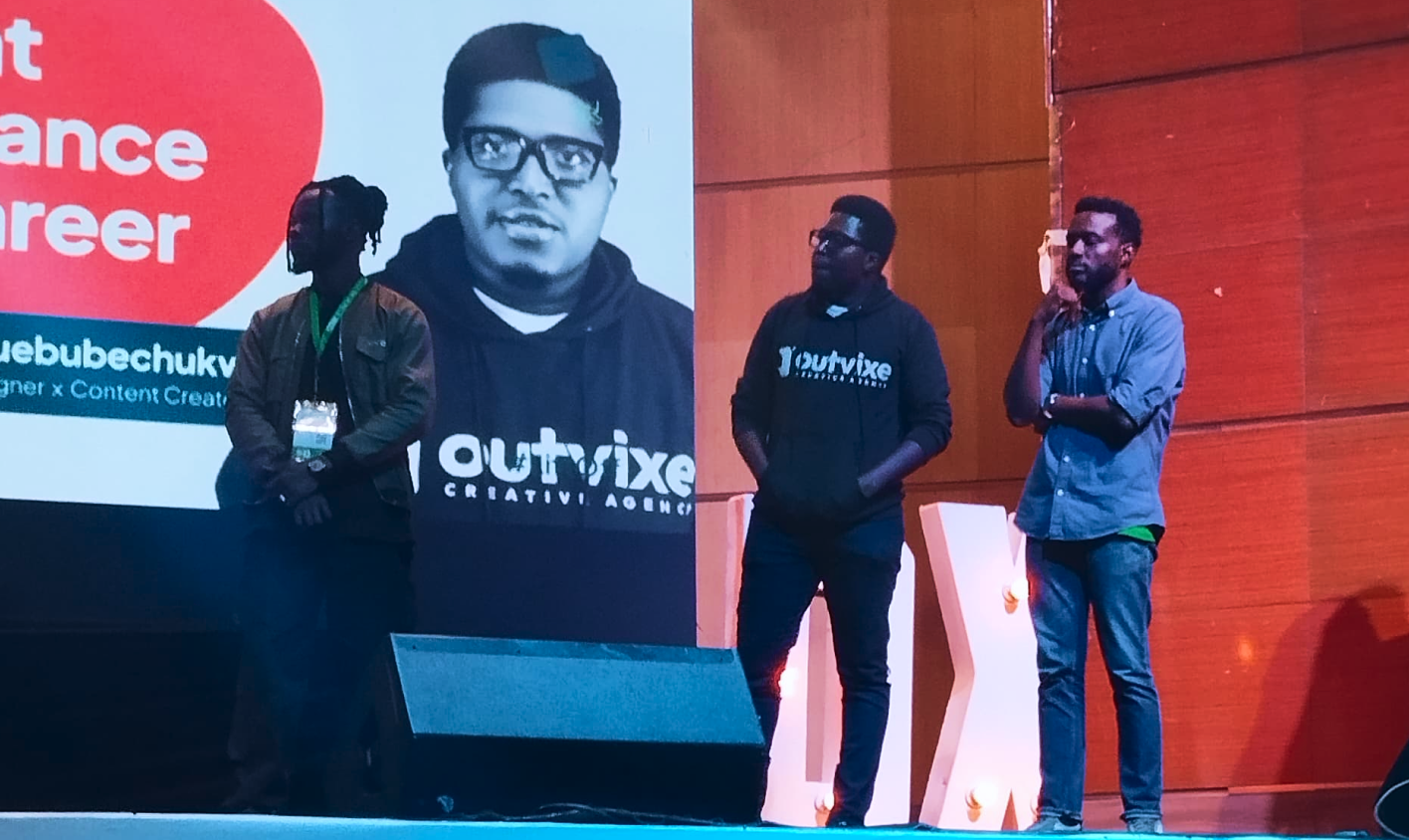 Ulu Oluebubechukwu on stage during a creative conference